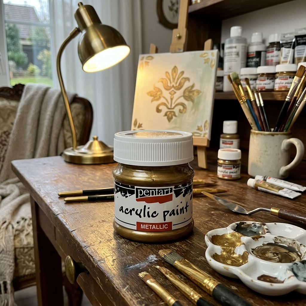Akrylová barva metalická PENTART 50 ml MOSAZ