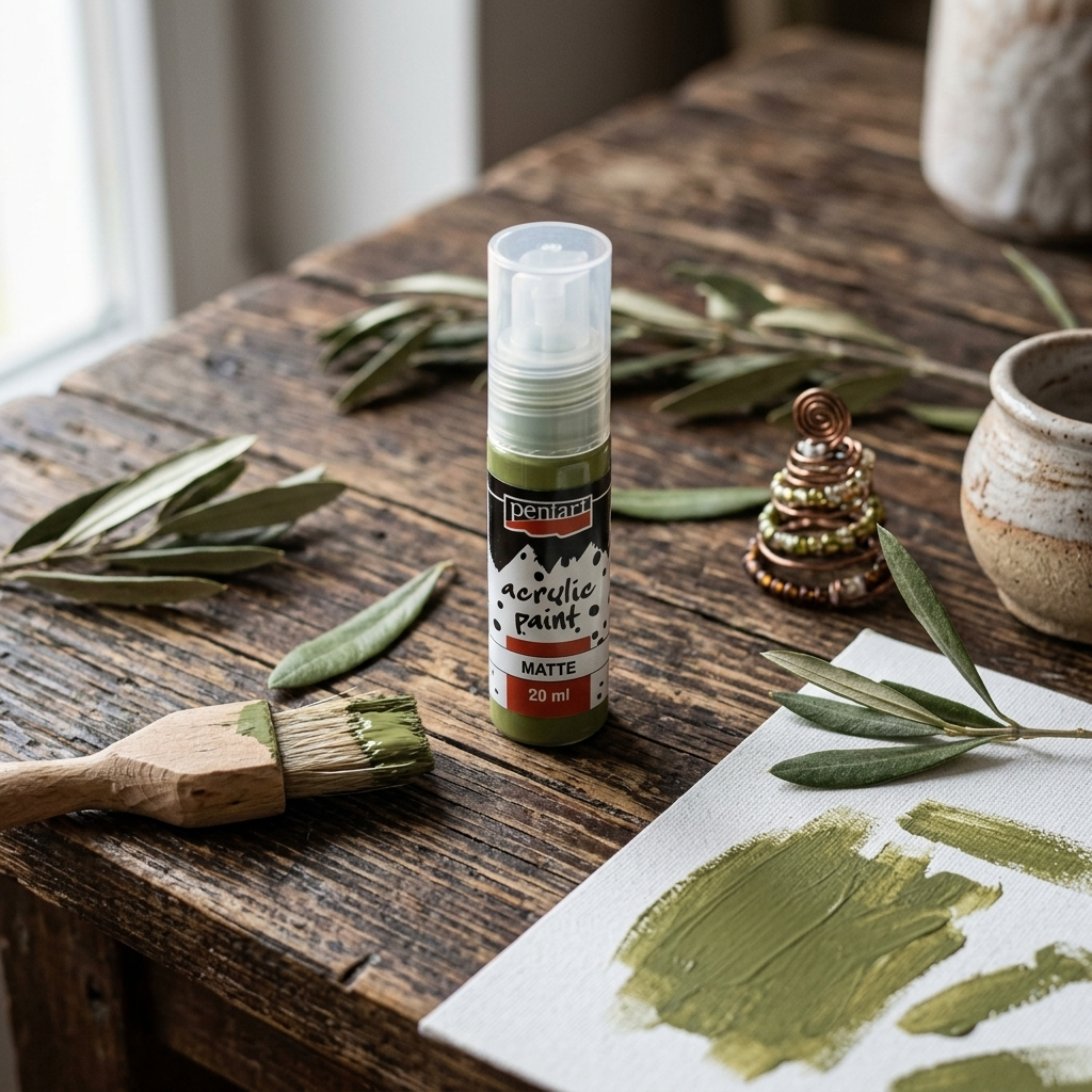 Akrylová barva matná PENTART 20 ml OLIVOVÁ