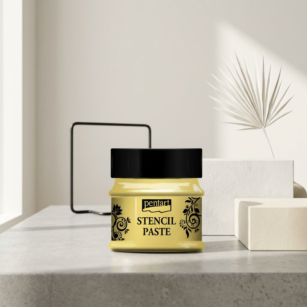 Šablonová pasta perleťová PENTART 50 ml ŽLUTÁ