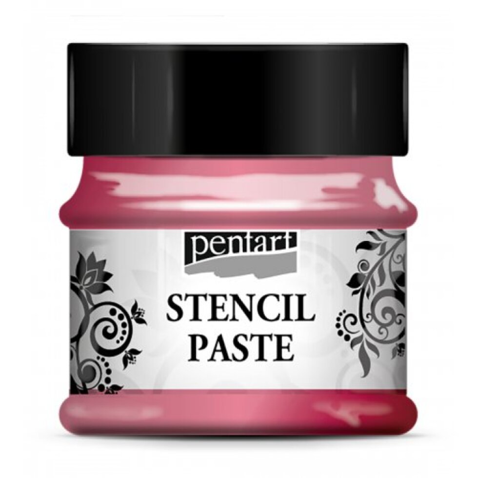 Šablonová pasta perleťová PENTART 50 ml TMAVĚ RŮŽOVÁ