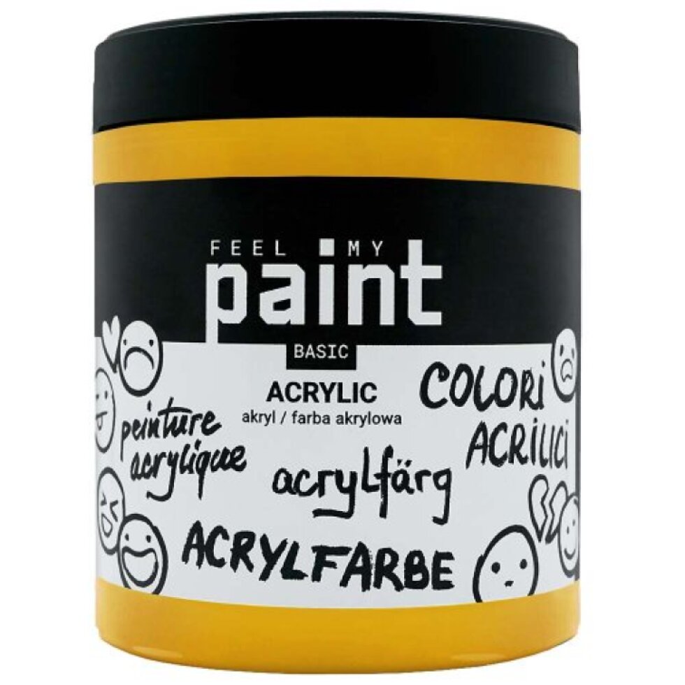 Akrylová barva FeelMyPaint 500 ml MARS ŽLUTÁ - certifikace o bezpečnosti dětských hraček