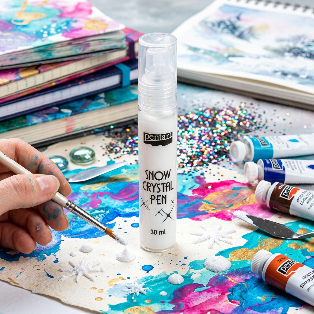 Sněhové kříšťálové pero PENTART 30 ml