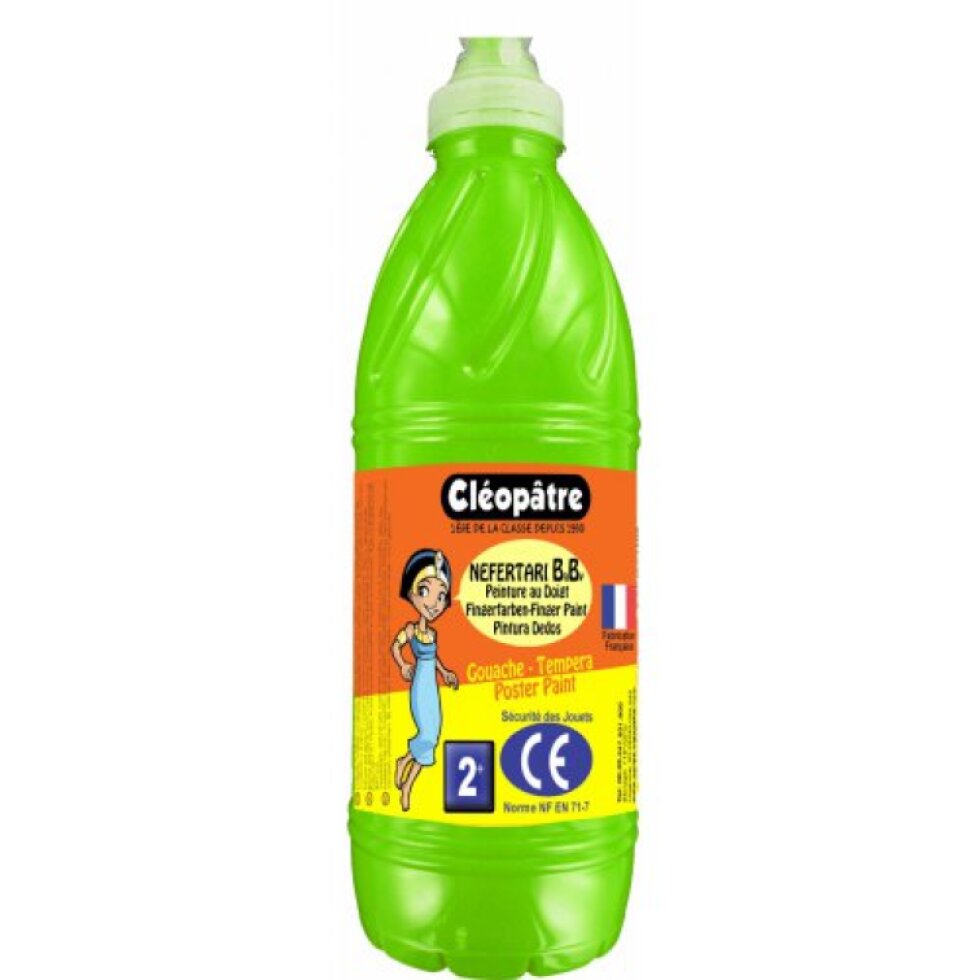 Prstová barva - tempera NEFERTARI BABY 1 Kg SVĚTLÁ ZELENÁ