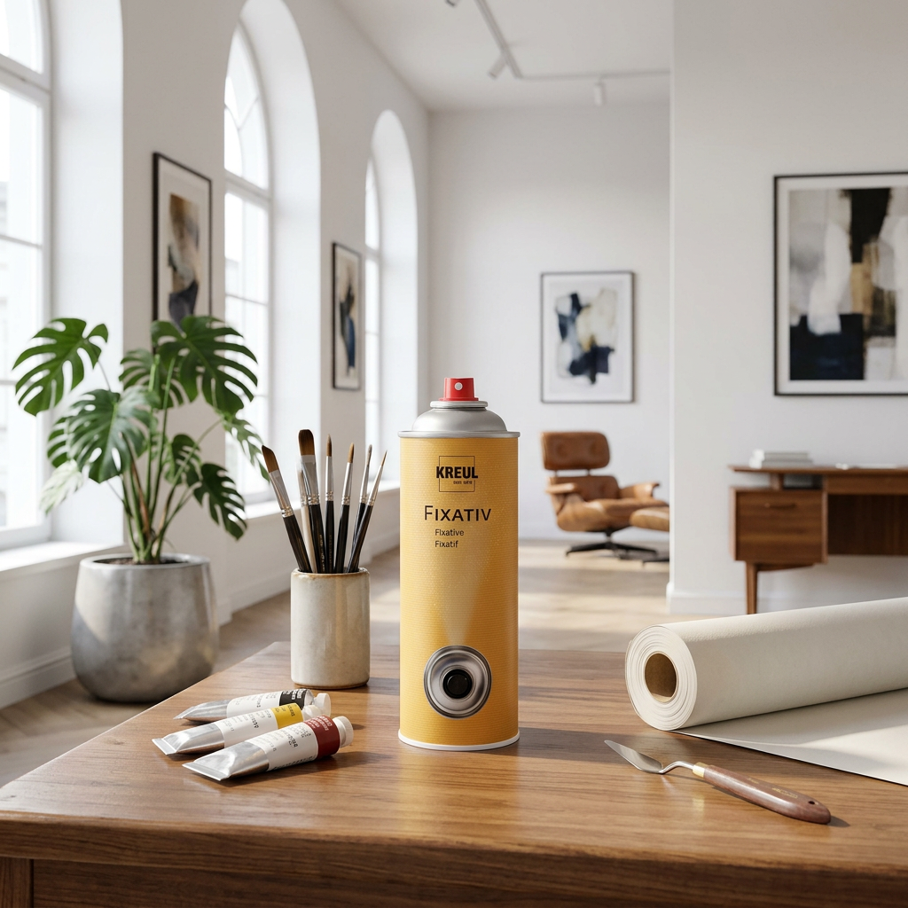 Fixativ malířský lak KREUL Sprej 400 ml - křída, uhel, tužka, akvarel