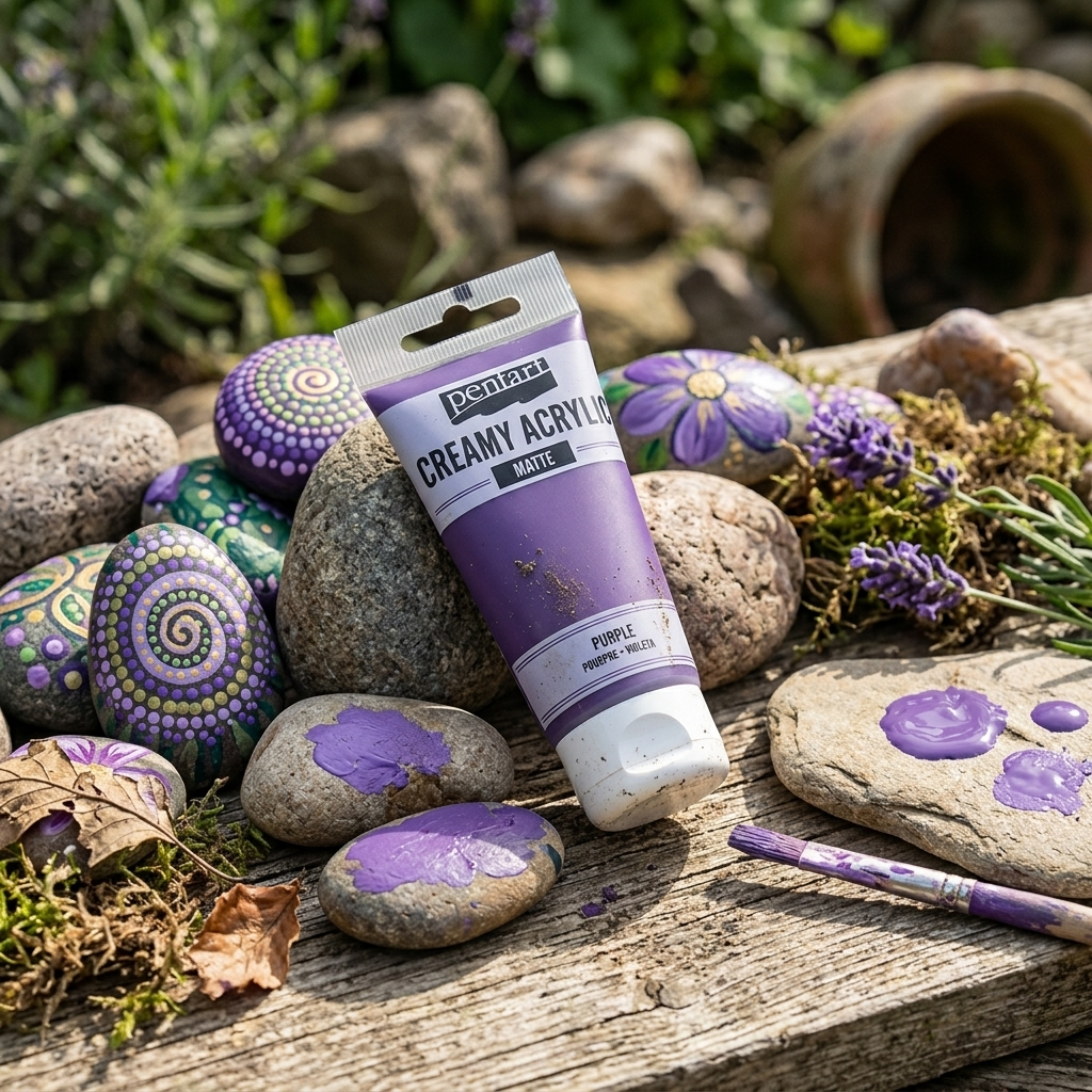 Krémová akrylová barva matná PENTART 60 ml PURPUROVÁ
