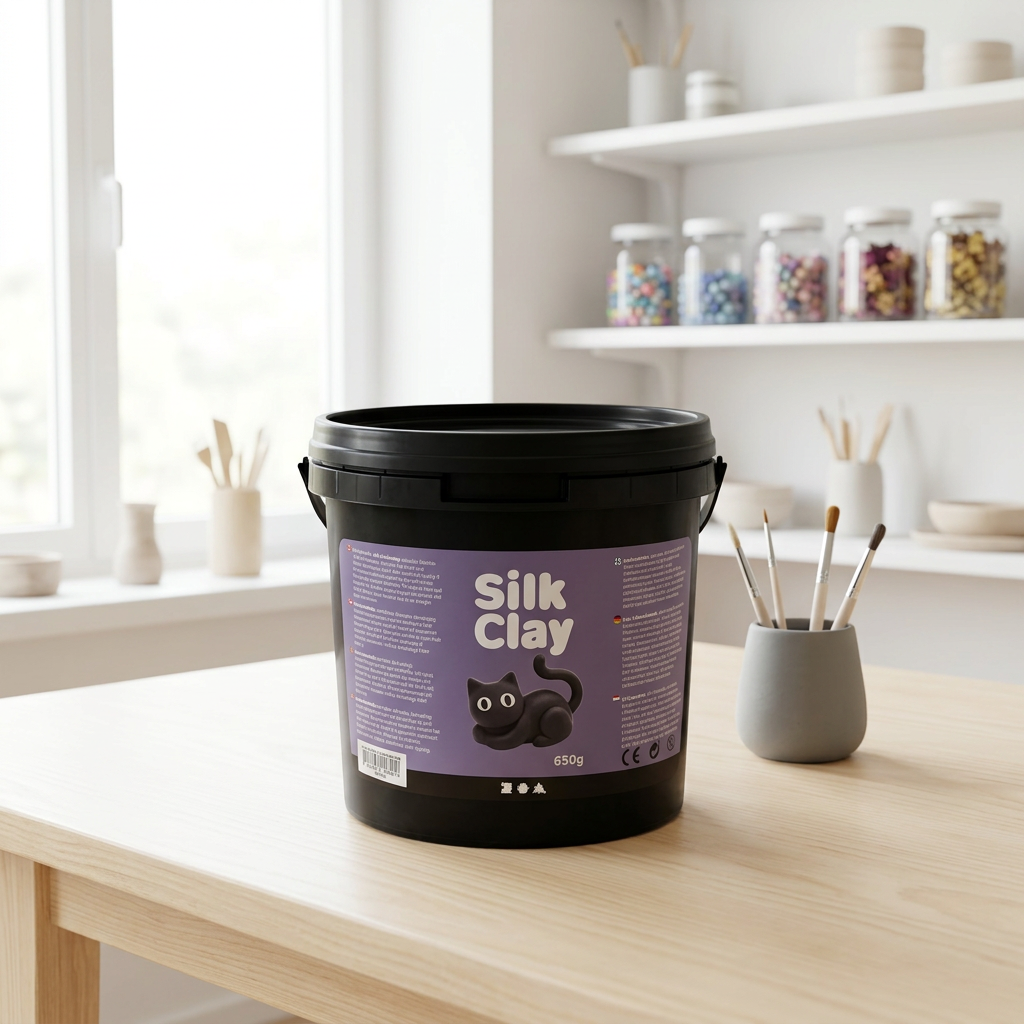 Samotvrdnoucí modelovací lehká hmota Silk Clay ČERNÁ 650 g