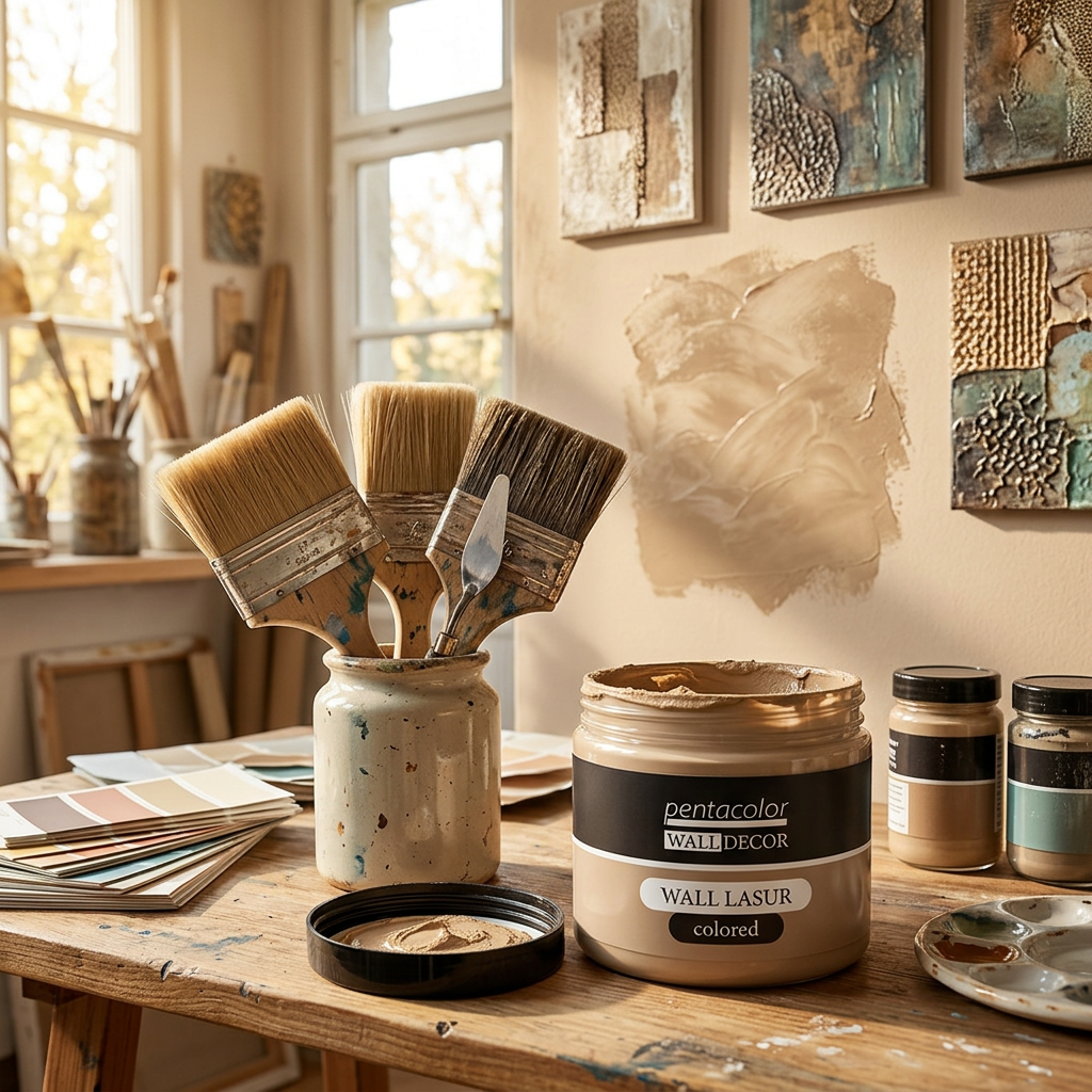 Lazurovací barva na zeď barevná WALL DECOR 150 ml BÉŽOVÁ
