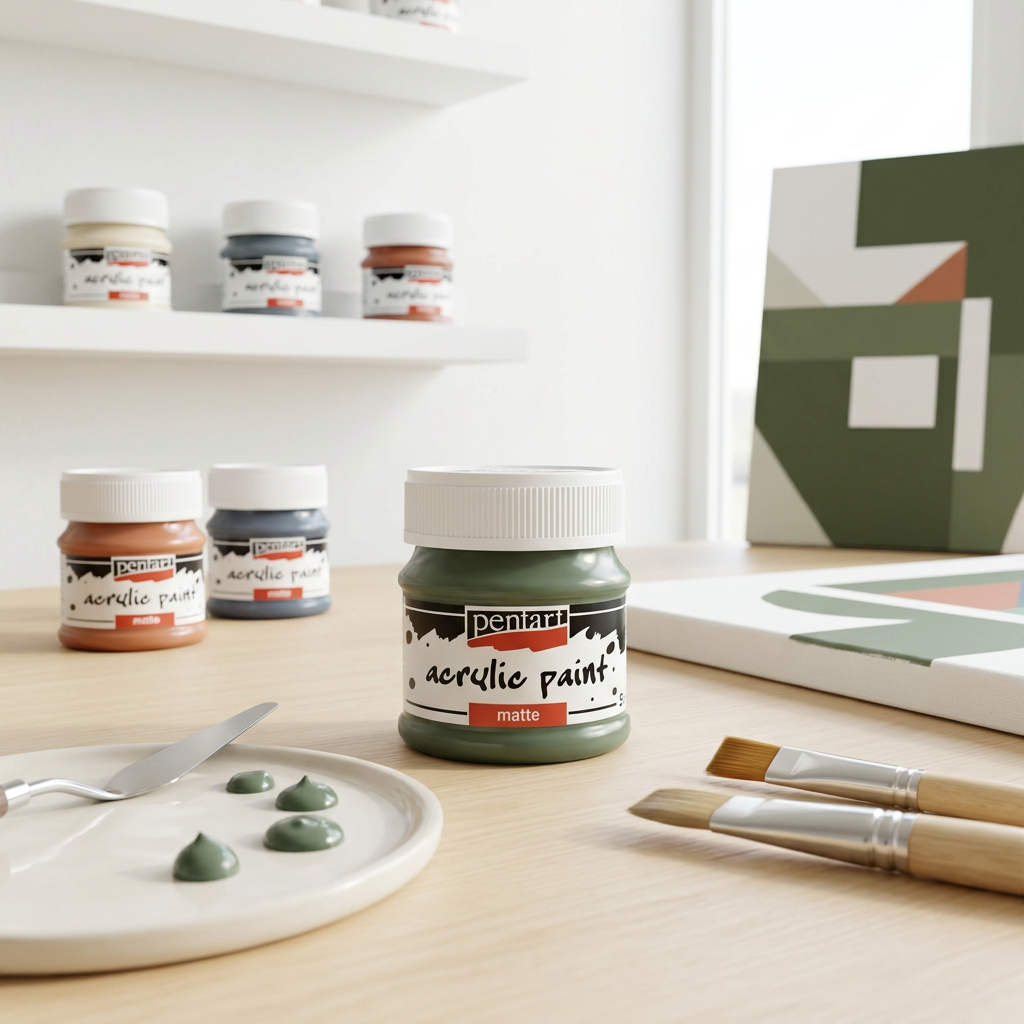 Akrylová barva matná PENTART 50 ml KHAKI ZELENÁ