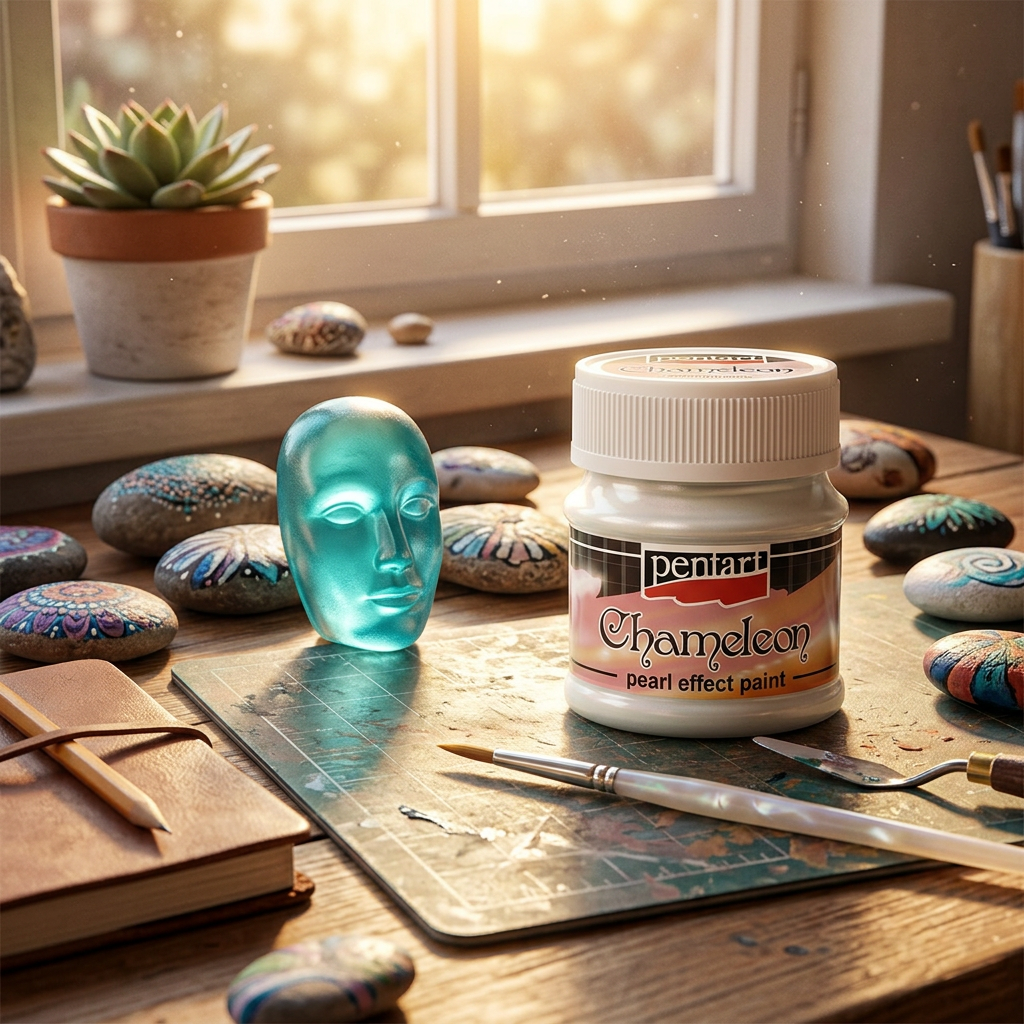 Chameleon perleťová akrylová barva PENTART 50 ml MODRÁ-BROSKOVÁ