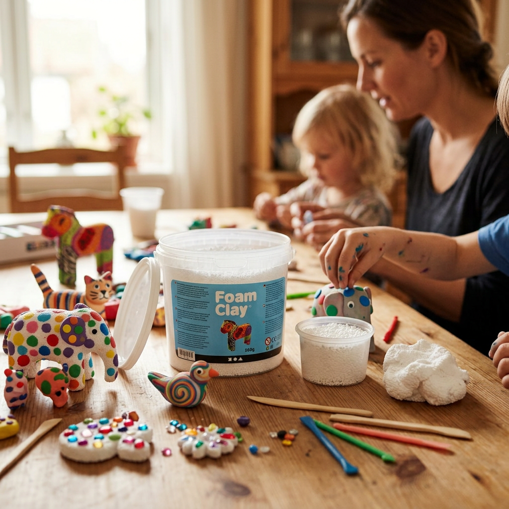 Samotvrdnoucí modelovací pěnová kuličková hmota Foam Clay BÍLÁ 560g