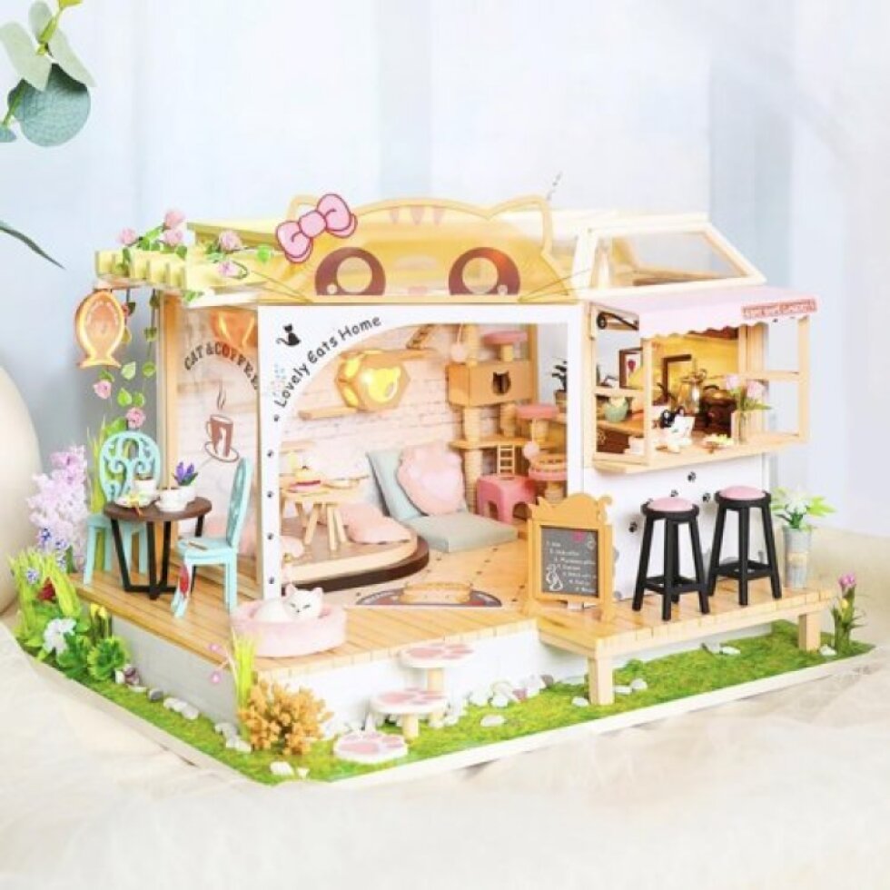 Miniaturní domeček ZAHRADNÍ KOČÍČÍ KAVÁRNA