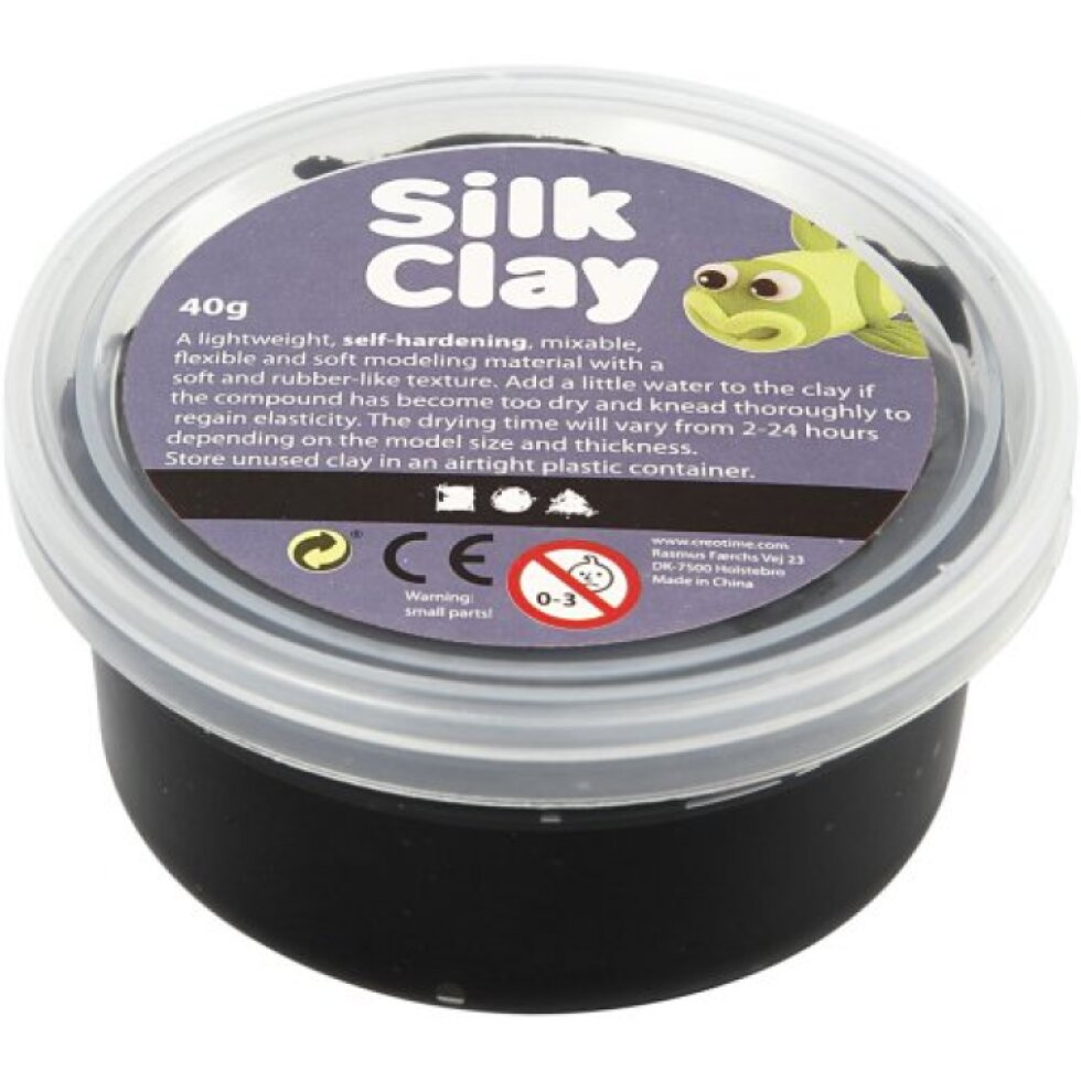 Samotvrdnoucí modelovací lehká hmota Silk Clay 40g ČERNÁ