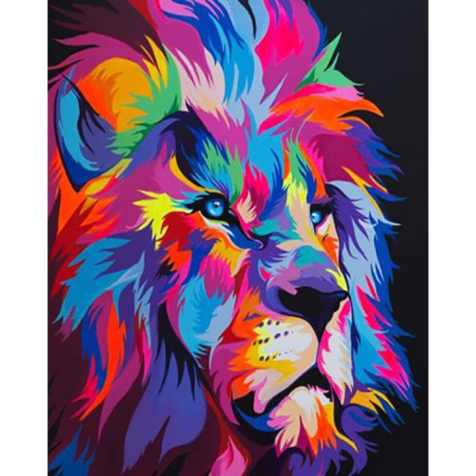 Vyšívání křížkové sada - Lev Pop Art 2 32 x 40 cm