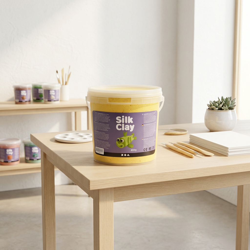 Samotvrdnoucí modelovací lehká hmota Silk Clay ŽLUTÁ 650 g