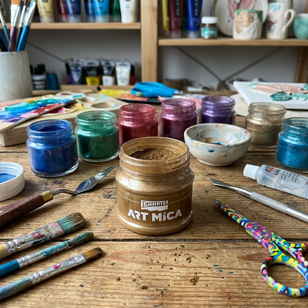 Minerální prášek ART MICA PENTART 9 g ZLATO HNĚDÁ