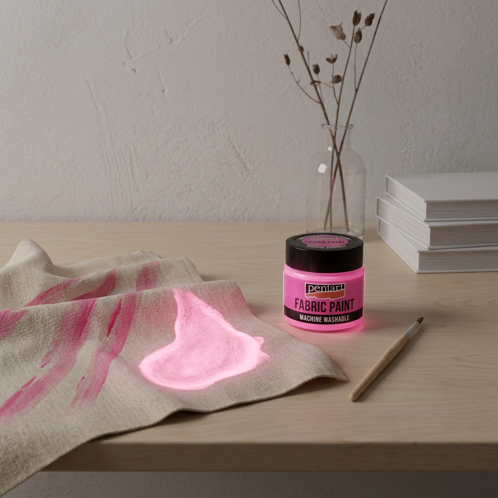 Barva na textil PENTART 30 ml SVÍTÍCÍ VE TMĚ RŮŽOVÁ