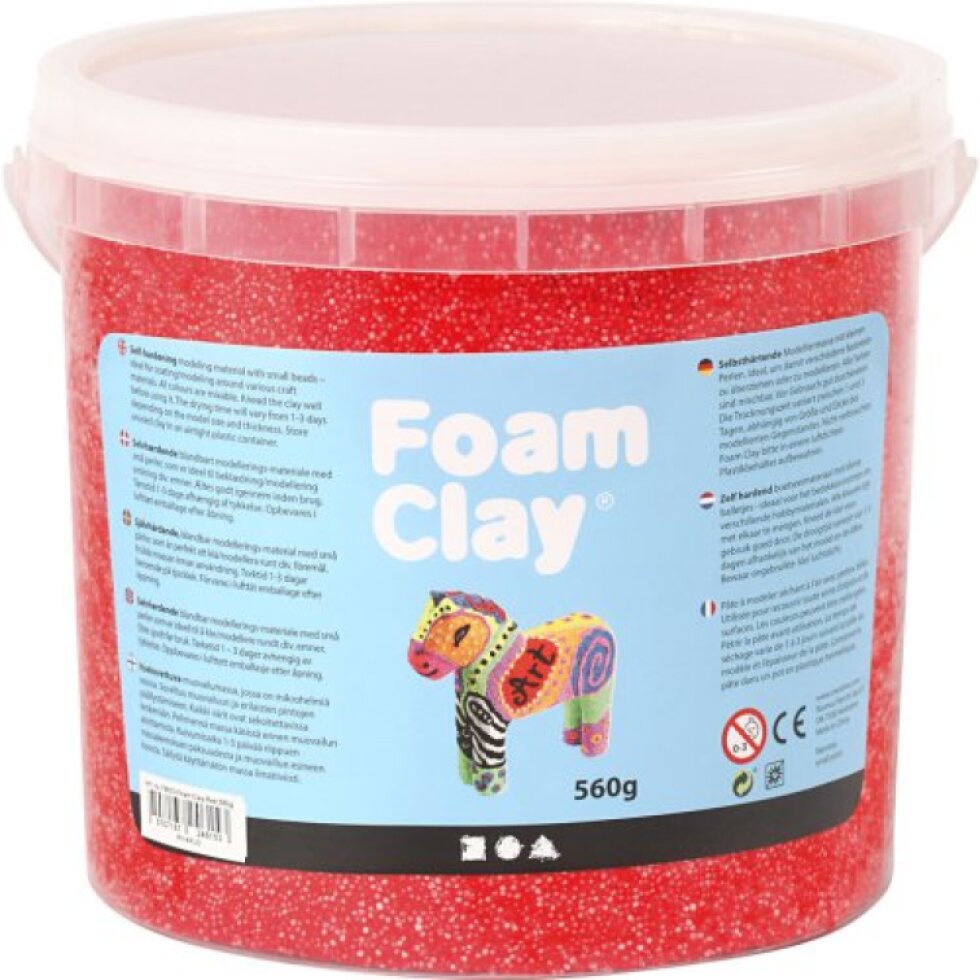 Samotvrdnoucí modelovací pěnová kuličková hmota Foam Clay ČERVENÁ 560g