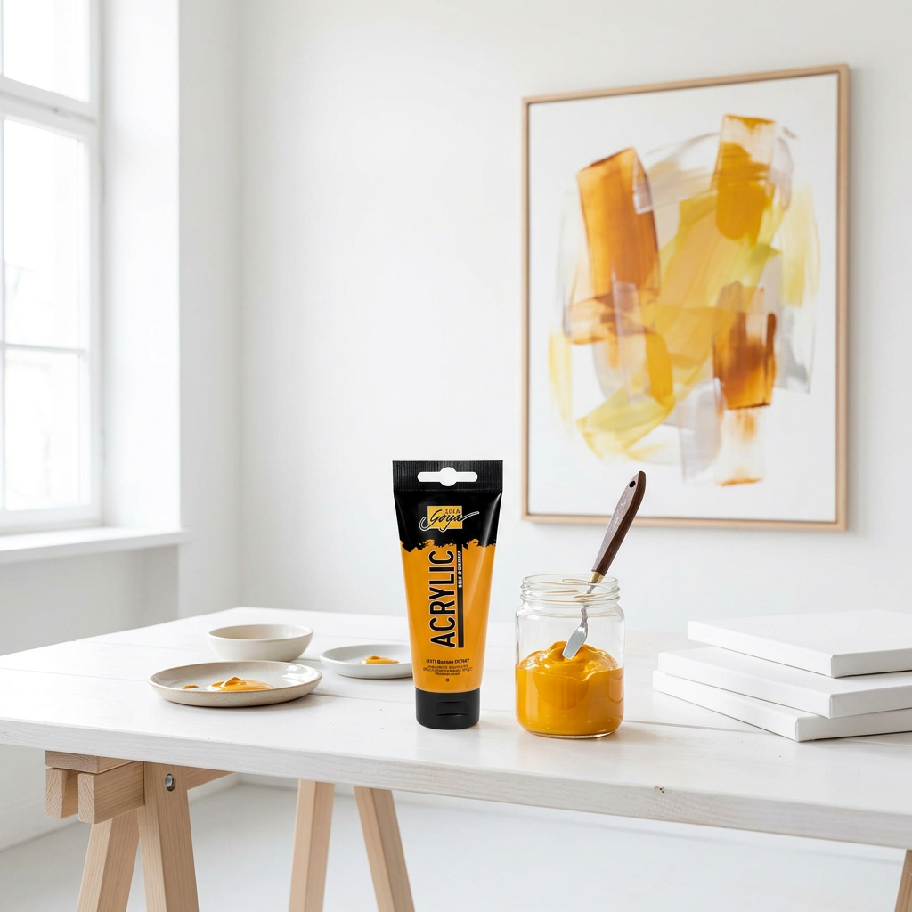Akrylová barva SOLO GOYA EFEKT 100 ml JANTAROVÁ ŽLUTÁ
