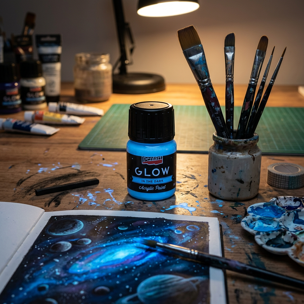 Akrylová barva svítící ve tmě PENTART 30 ml MODRÁ