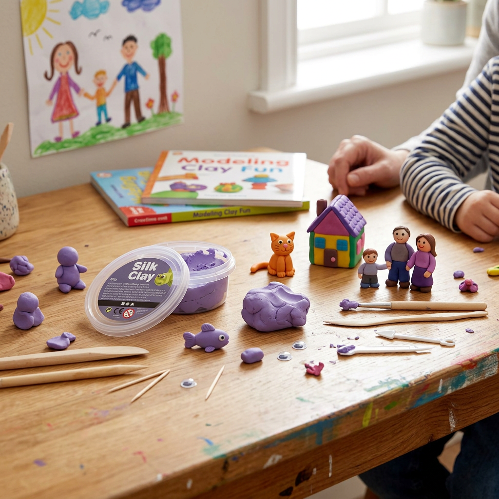 Samotvrdnoucí modelovací lehká hmota Silk Clay 40g FIALOVÁ