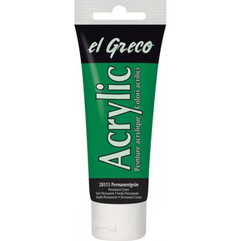 Akrylová barva EL GRECO 75 ml PERMANENTNÍ ZELENÁ