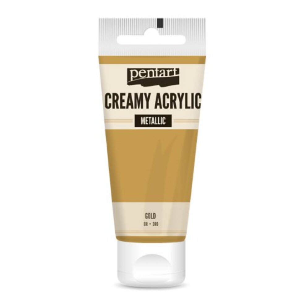 Krémová akrylová barva metalická PENTART 60 ml ZLATÁ