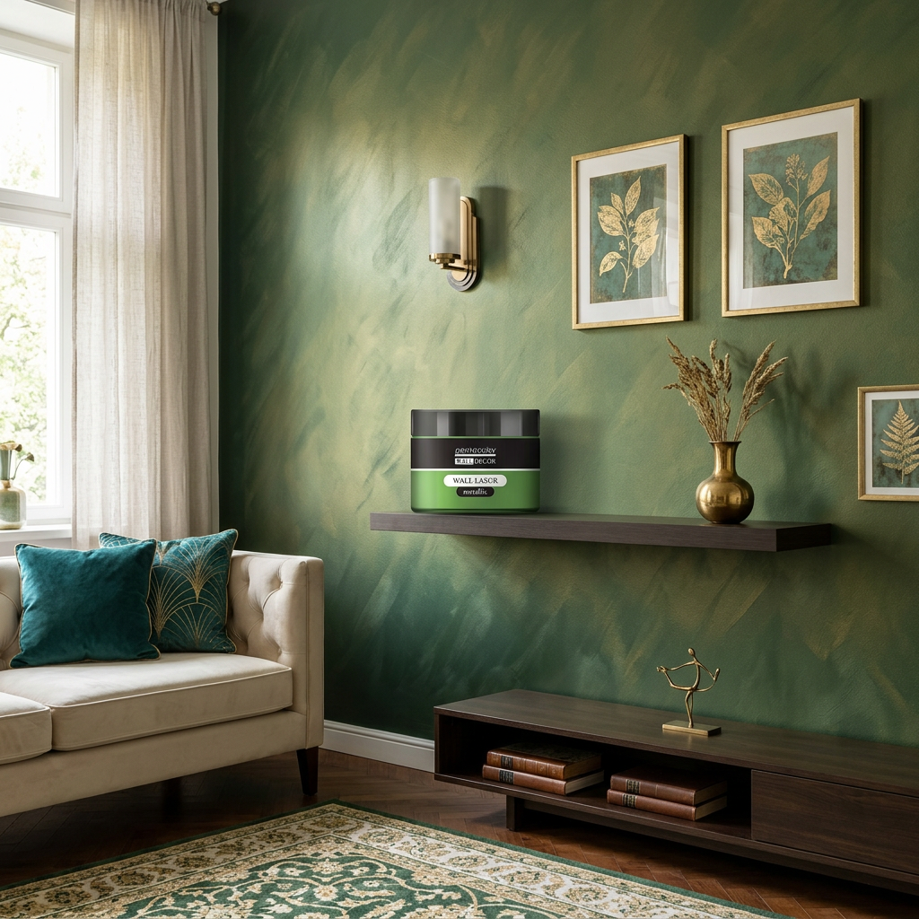Lazurovací barva na zeď metallic WALL DECOR 150 ml ZELENÁ-ZLATÁ