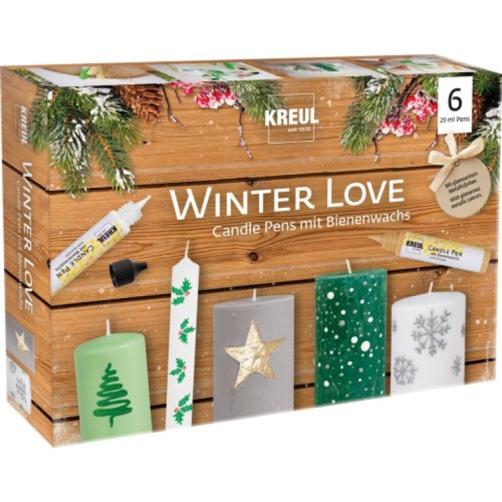 Sada CANDLE PEN KREUL voskové pero pro malování svíček WINTER LOVE