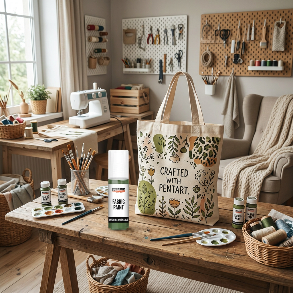 Barva na světlý a tmavý textil PENTART 20 ml BOROVICOVÁ ZELENÁ