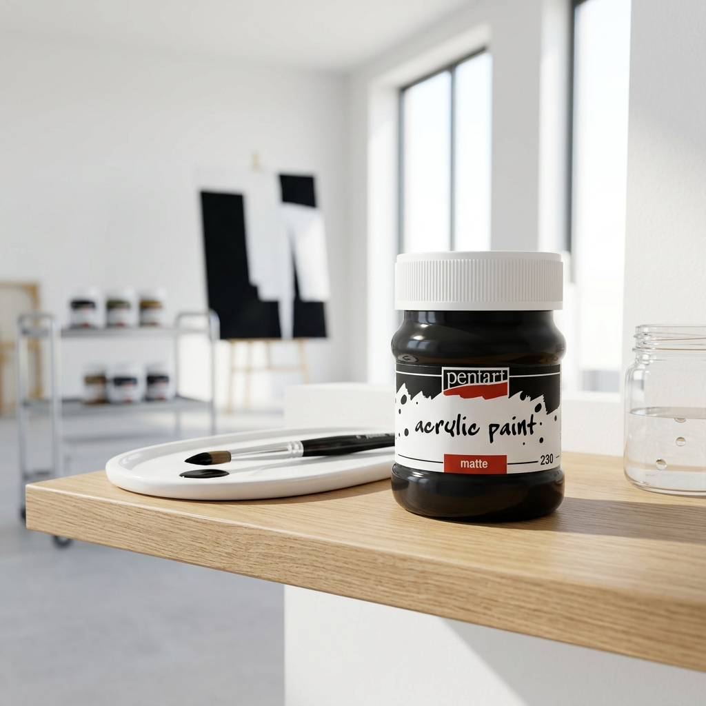 Akrylová barva matná PENTART 230 ml ČERNÁ