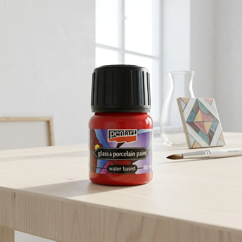 Barva na sklo a porcelán PENTART 30 ml ČERVENÁ