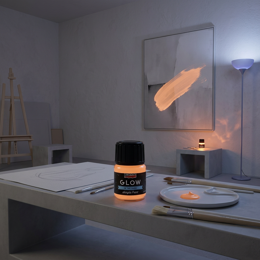 Akrylová barva svítící ve tmě PENTART 30 ml ORANŽOVÁ