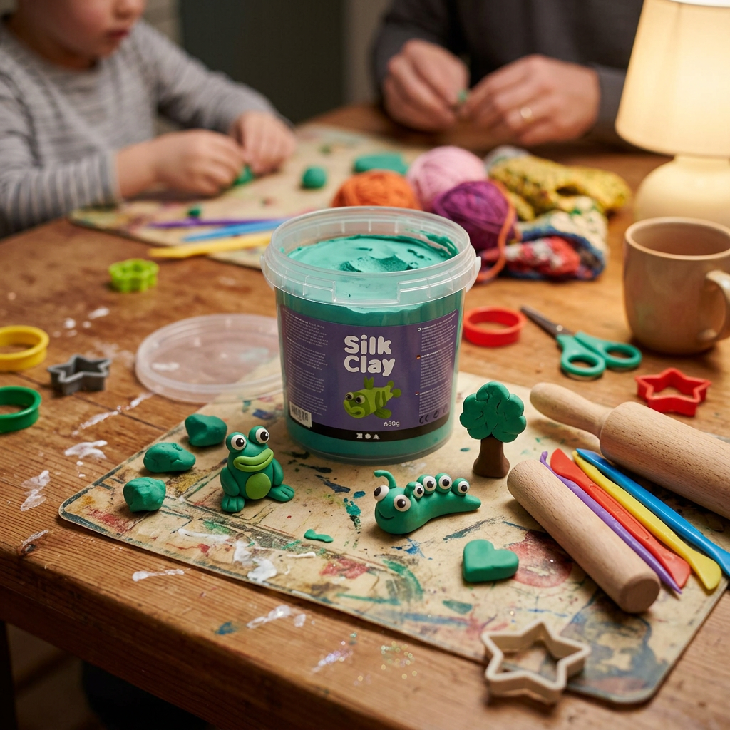 Samotvrdnoucí modelovací lehká hmota Silk Clay ZELENÁ 650 g
