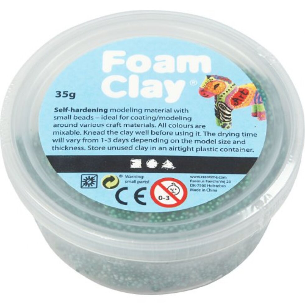 Samotvrdnoucí modelovací pěnová kuličková hmota Foam Clay 35g TMAVÁ ZELENÁ