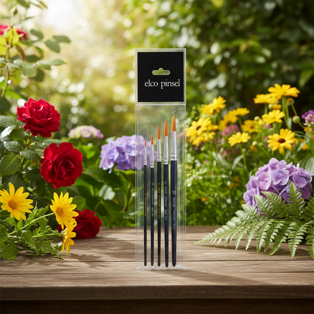 Sada štětců ELCO PINSEL kulatý vlas zlatý 2+4+6+8+10