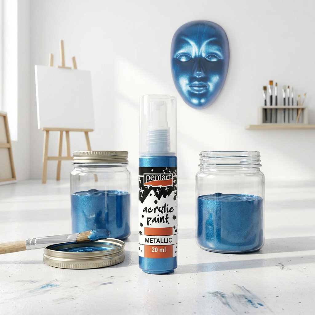 Akrylová barva metalická PENTART 20 ml MODRÁ