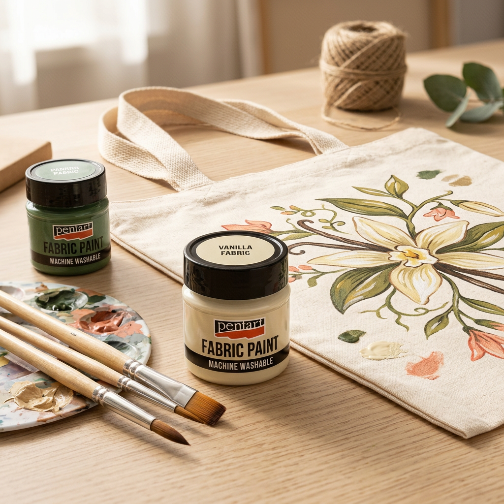 Barva na světlý a tmavý textil PENTART 50 ml VANILKOVÁ