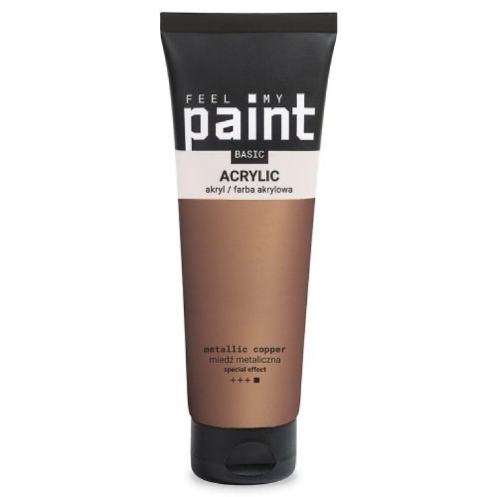 Akrylová barva FeelMyPaint 120 ml MĚDĚNÁ - certifikace o bezpečnosti dětských hraček