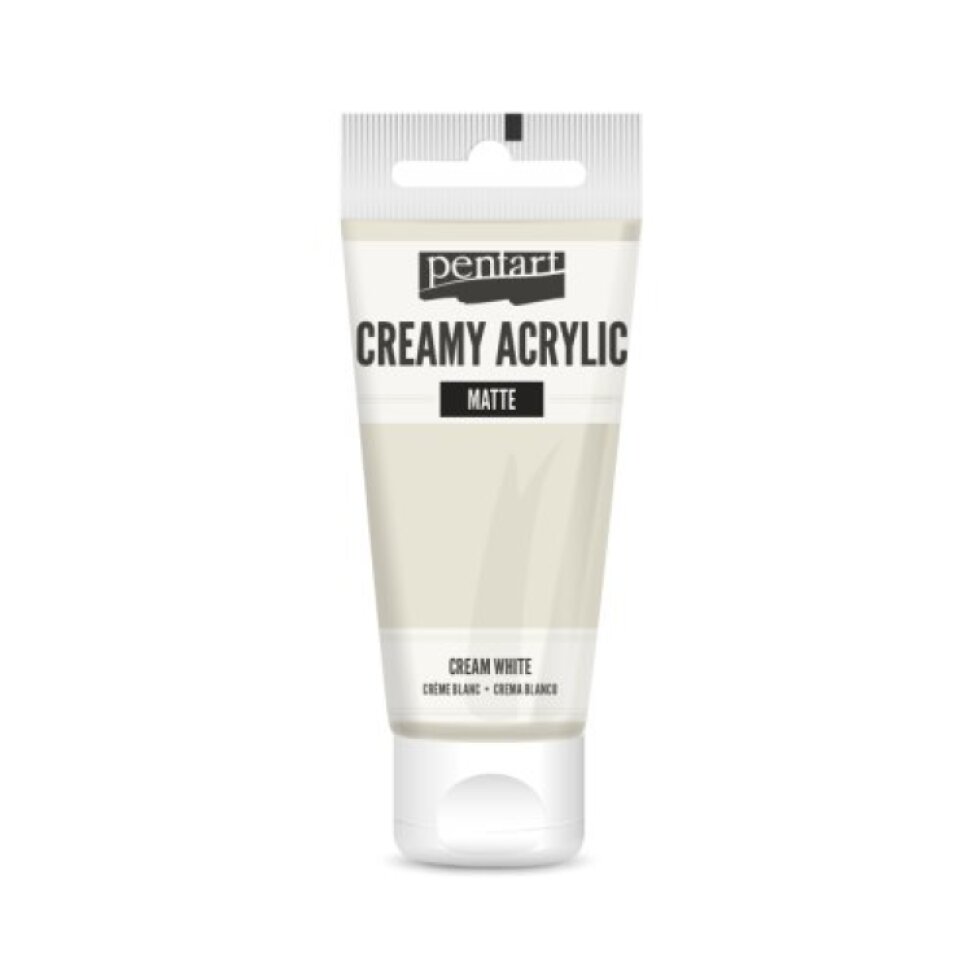 Krémová akrylová barva matná PENTART 60 ml KRÉMOVÁ BÍLÁ
