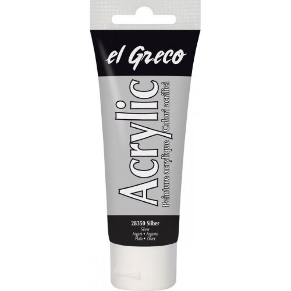 Akrylová barva EL GRECO 75 ml STŘÍBRNÁ