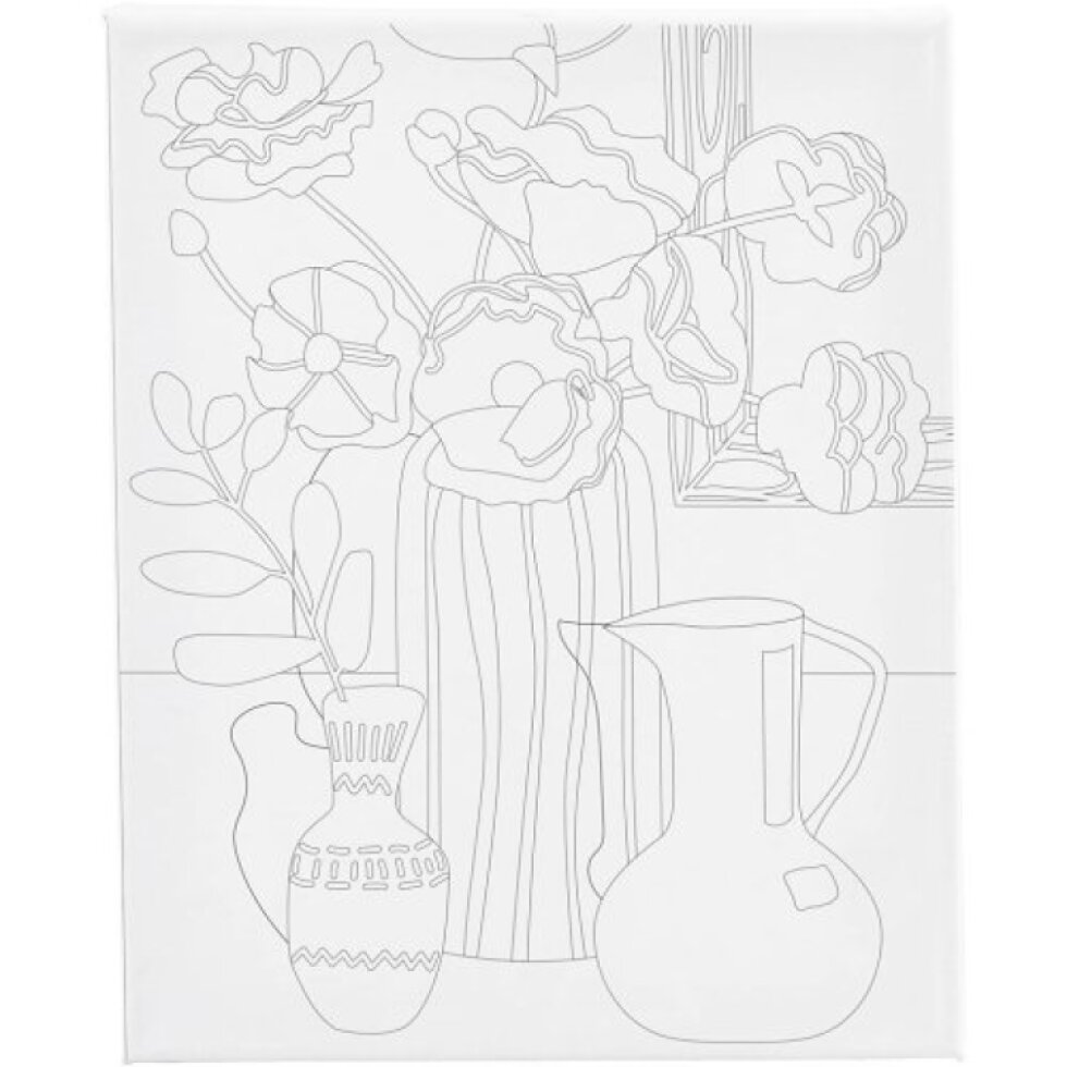 Malířské plátno s předtiskem 24x30 cm VÁZA S KYTICÍ
