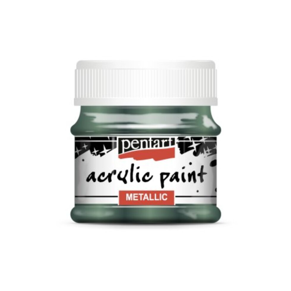 Akrylová barva metalická PENTART 50 ml BŘEČŤAN ZELENÁ