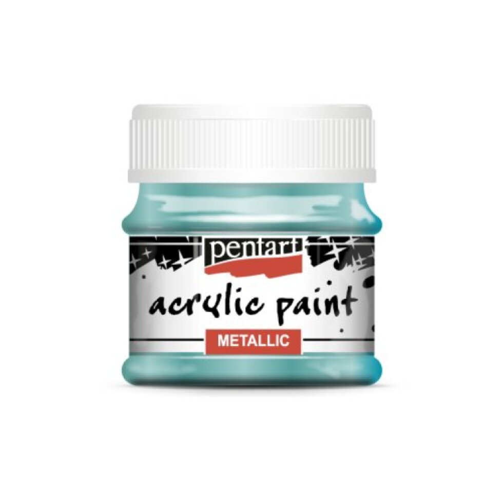 Akrylová barva metalická PENTART 50 ml TYRKYSOVÁ