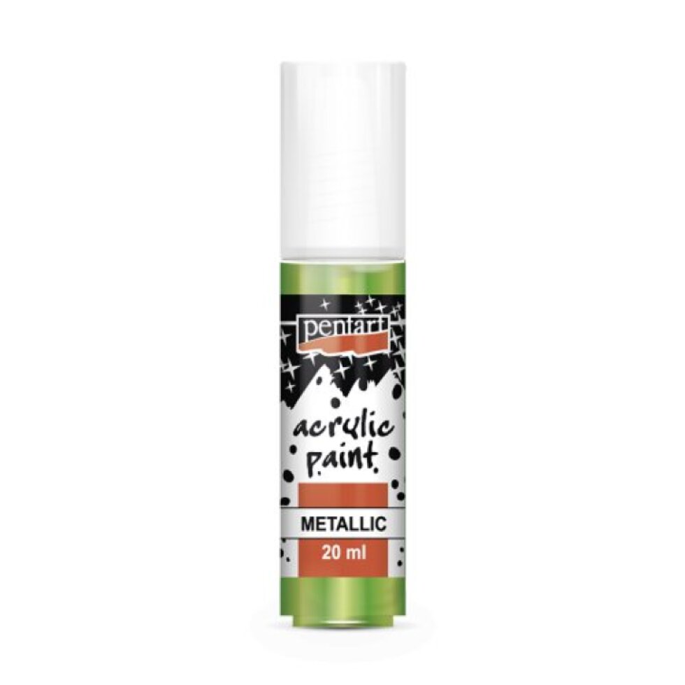 Akrylová barva metalická PENTART 20 ml SVĚTLÁ ZELENÁ