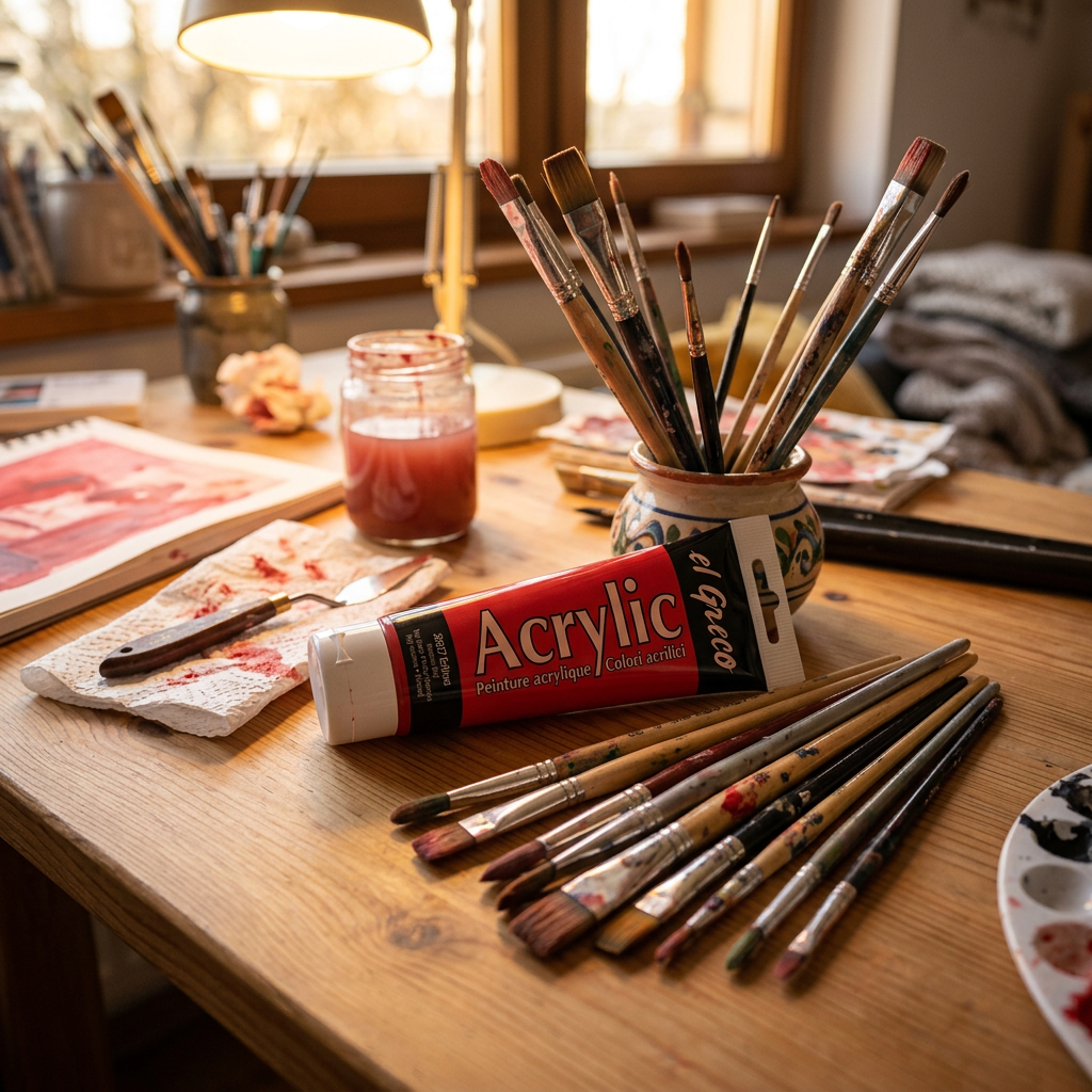 Akrylová barva EL GRECO 75 ml PRAVÁ ČERVENÁ
