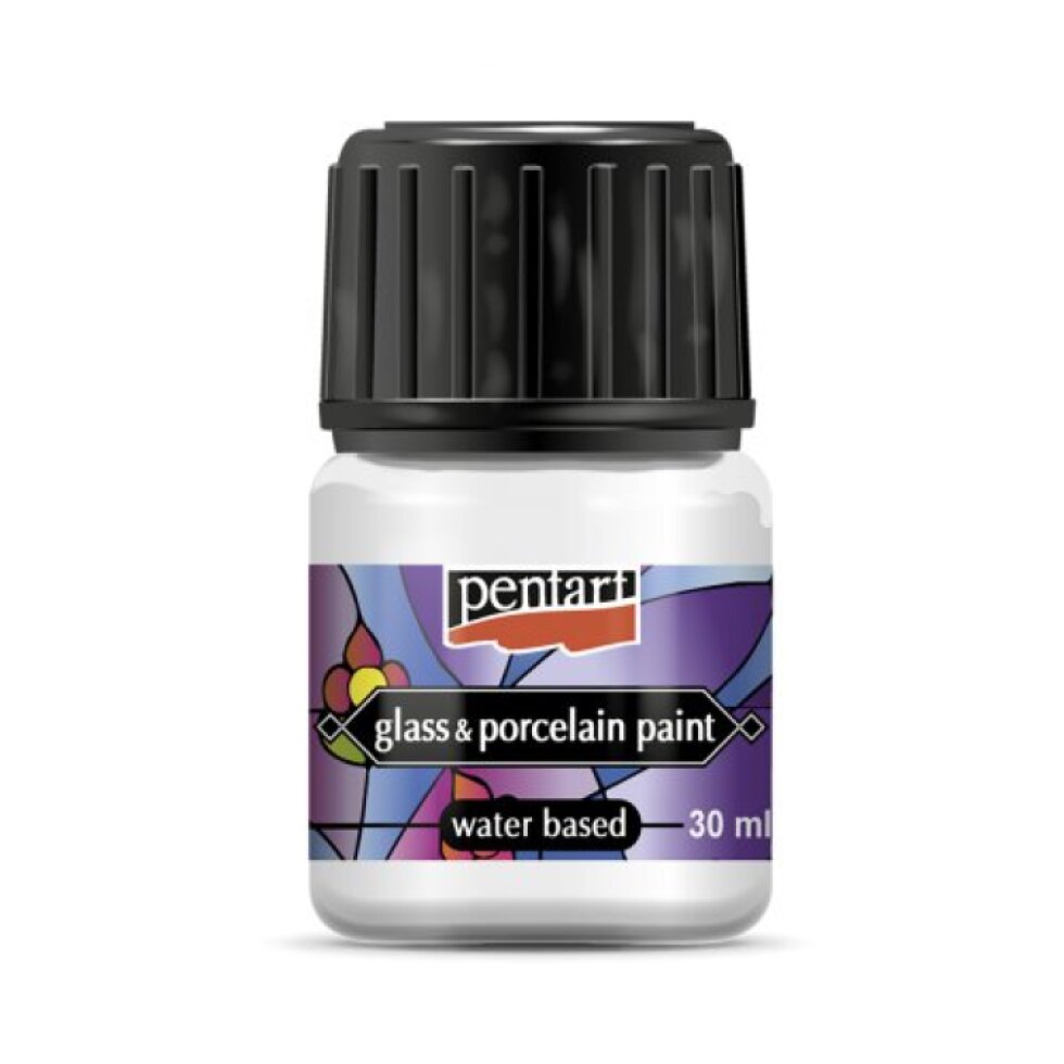 Barva na sklo a porcelán PENTART 30 ml BÍLÁ