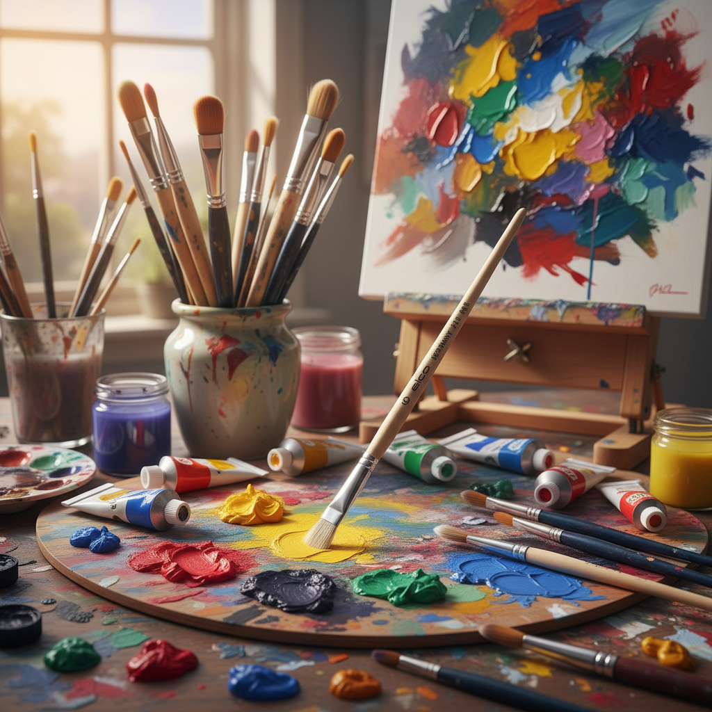 Školní štětec ELCO PINSEL plochý - Přírodní štětiny - velikost 6