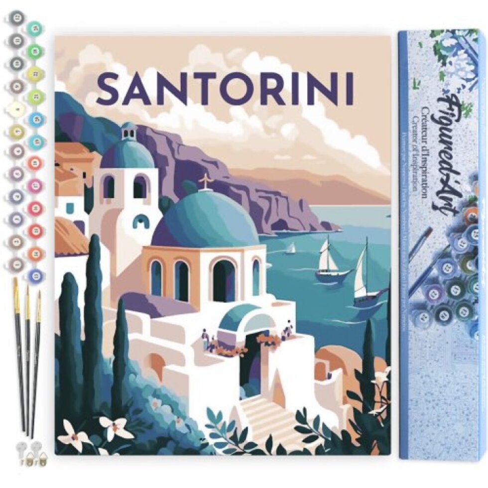 Malování podle čísel - VINTAGE SANTORINI bez rámu 40 x 50 cm