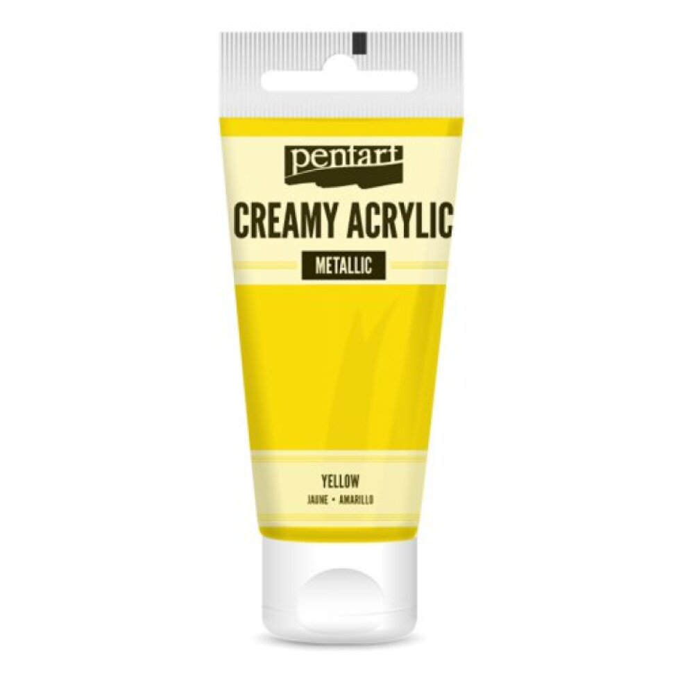 Krémová akrylová barva pololesklá PENTART 60 ml ŽLUTÁ