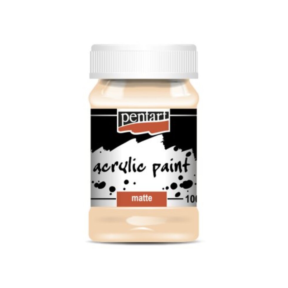 Akrylová barva matná PENTART 100 ml SVĚTLÁ ORANŽOVÁ